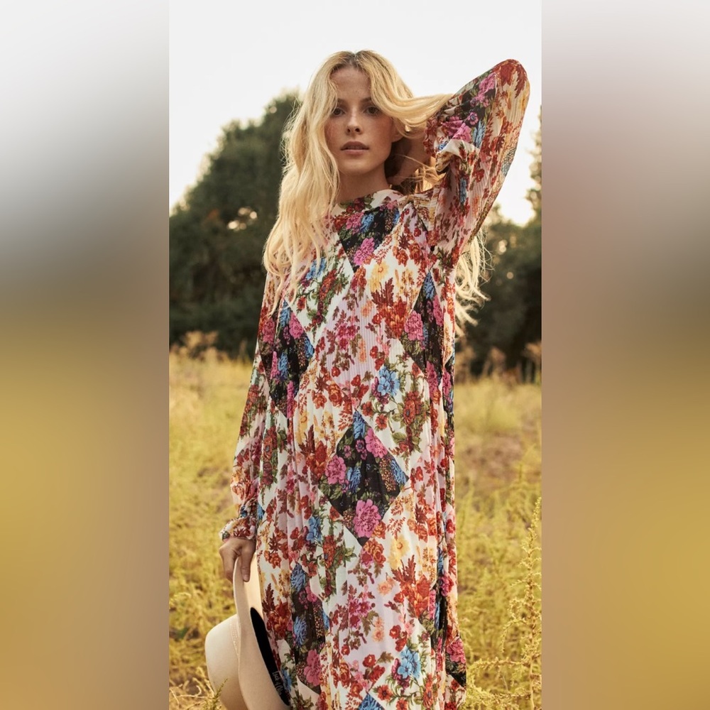 *SOLD* Anthropologie Maeve Shara Pleated Midi Dress